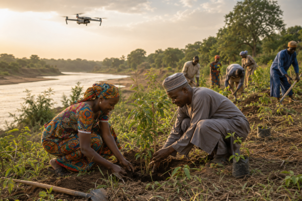 Reforestation participative des berges de la Bénoué